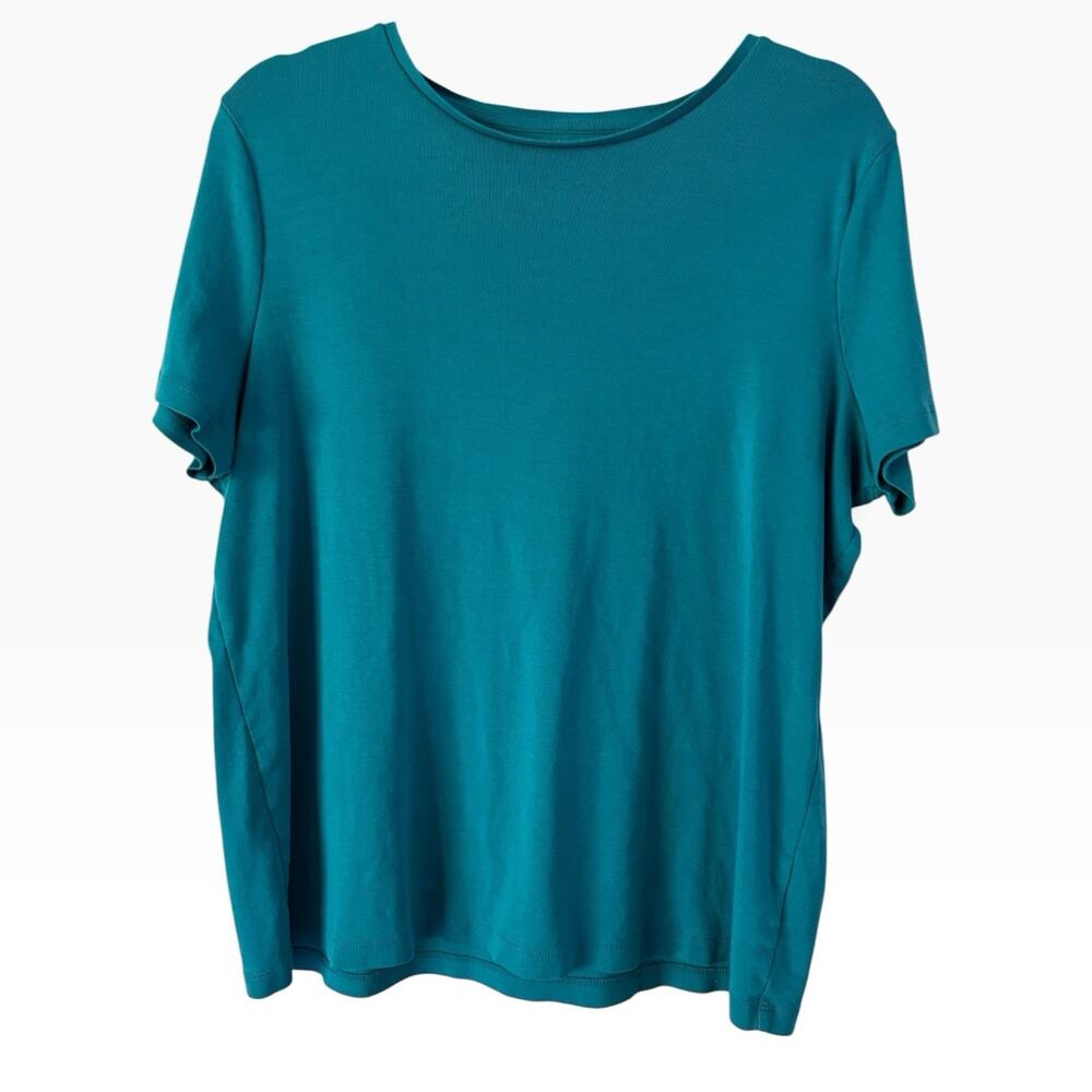 Talbots Blue 100% Pima Cotton Short Sleeve T-Shirt Women’s 2XP Classic Casual